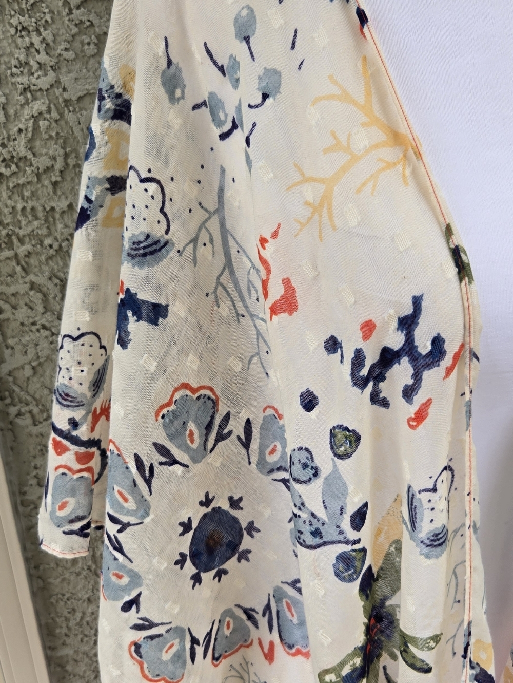 Whitedove Boho Floral Open Kimono Cardigan in Cream & Red - Picture 2 of 8